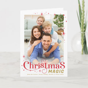Cartão De Festividades MÁGICA DE NATAL FOTO tipografia festiva fofa verme