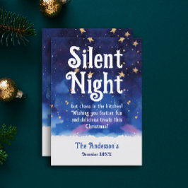 Cartão De Festividades Mágica Noite Silenciosa Azul Natal Inverno Caprich
