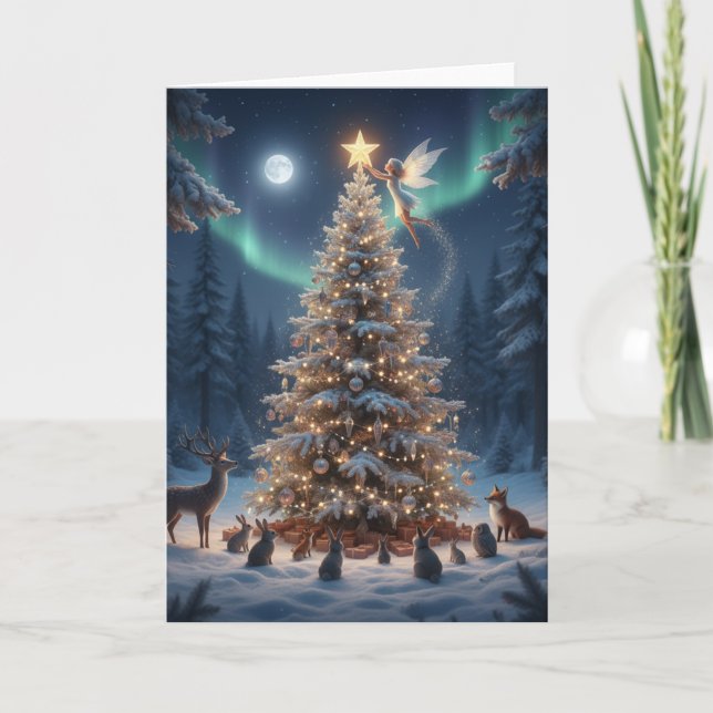 Cartão De Festividades Magical Christmas Forest - Christmas greeting Card (Frente)