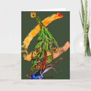 Cartão De Festividades Magical Christmas Tree holiday card O Holy Night