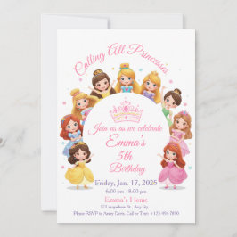 Cartão De Festividades Magical Disney Princess Birthday Card for Girls