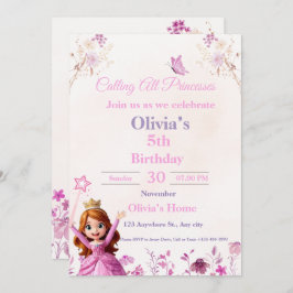 Cartão De Festividades Magical Disney Princess Birthday Card for Girls