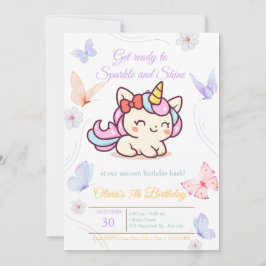 Cartão De Festividades Magical Pink Unicorn Birthday Card for Girls