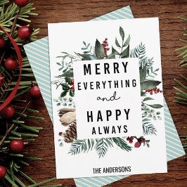 Cartão De Festividades Magnolia Floral de Diversão de Folhagem Verde Mode