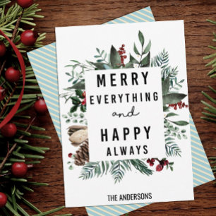 Cartão De Festividades Magnolia Floral de Diversão de Folhagem Verde Mode