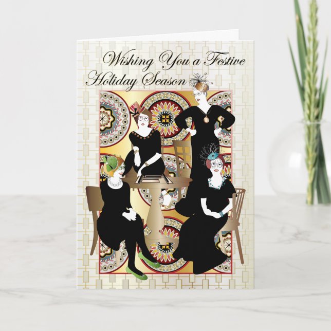 Cartão De Festividades Mah Jongg Festivo (Frente)