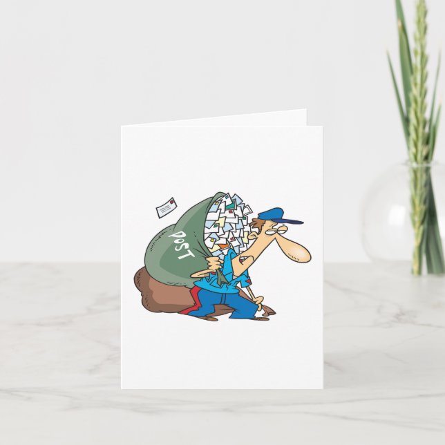 Cartão De Festividades Mailman Carregando Um Grande Saco (Frente)