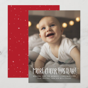 Cartão De Festividades Mais alegria este ano foto da cute one no Natal