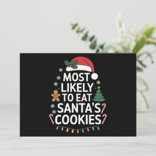 Cartão De Festividades Mais Propenso a Comer os Biscoitos do Papai Noel N
