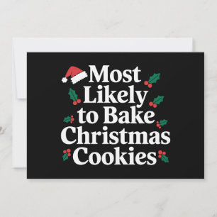 Cartão De Festividades Mais Propenso a Fazer Biscoitos de Natal Família