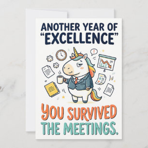 Cartão De Festividades Mais um Ano de Humor de Excelência Corporativa