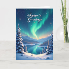 Cartão De Festividades Majestic Northern Lights Greetings Card
