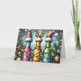 Cartão De Festividades Making Spirits Bright Beer Bottle Holiday Card