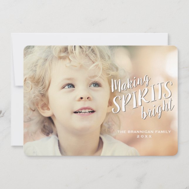 Cartão De Festividades Making Spirits Bright Holiday Photo Card (Frente)