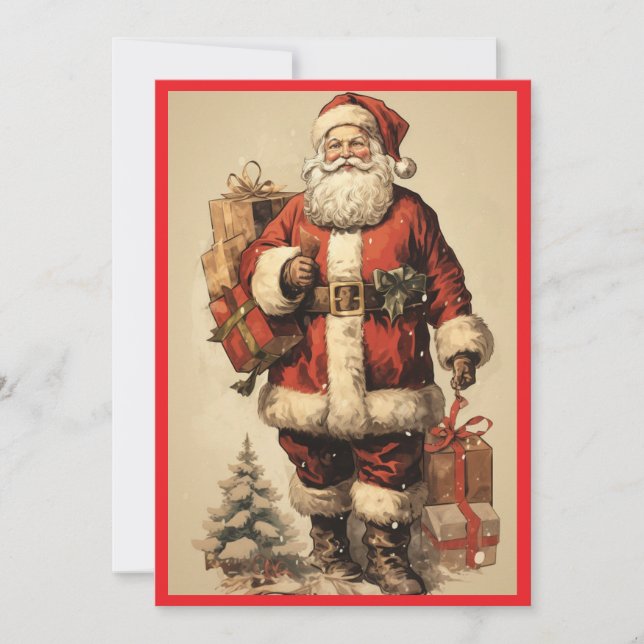 Cartão De Festividades MAKOM1000- Vintage Santa Claus Postcard (Frente)