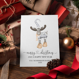 Cartão De Festividades Mal Natal Nórdico Minimalista Elegante