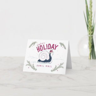 Cartão De Festividades Mala de Caracol Feliz Feriado