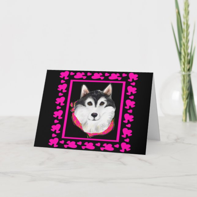 Cartão De Festividades Malamute do Alasca (Frente)