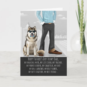 Cartão De Festividades Malamute e Papai do Dia dos Pais