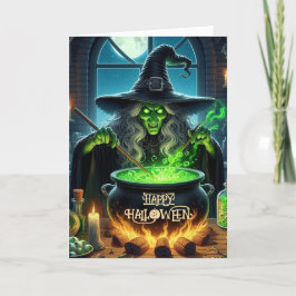 Cartão De Festividades Maldita Bruxa Velha Halloween