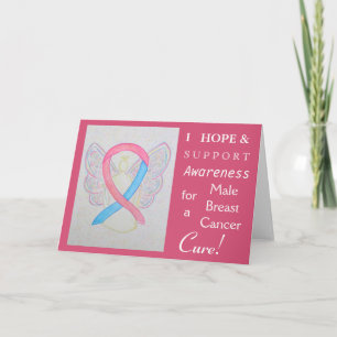 Cartão De Festividades Male Breast Cancer Awareness Ribbon Greeting Card