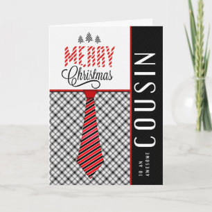 Cartão De Festividades Male Cousin Merry Christmas Masculine Necktie