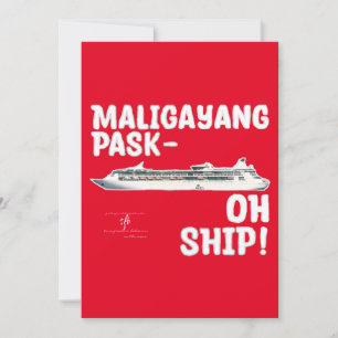 Cartão De Festividades Maligayang Pask-OH SHIP! Red/Silver Christmas Holi