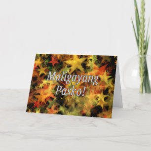 Cartão De Festividades Maligayang Pasko! Feliz Natal em Tagalog Wf