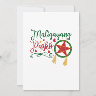 Cartão De Festividades Maligayang Pasko Filipino Natal Filipinas