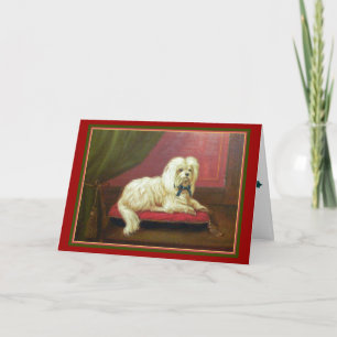 Cartão De Festividades Maltese Dog Lover's Old Fashioned Christmas Card