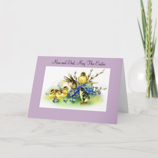 Cartão De Festividades Mamã e pai da páscoa (Frente)