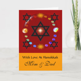 Cartão De Festividades Mamã & pai do ~ de Hanukkah