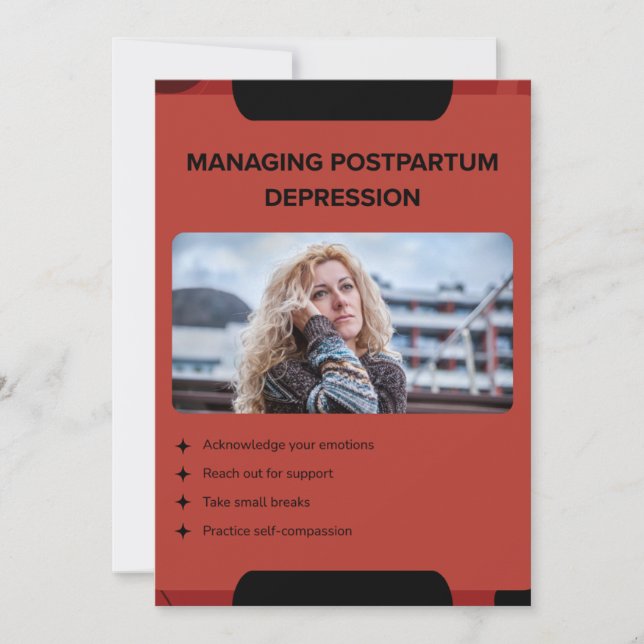 Cartão De Festividades Managing Postpartum Depression Awareness Design (Frente)