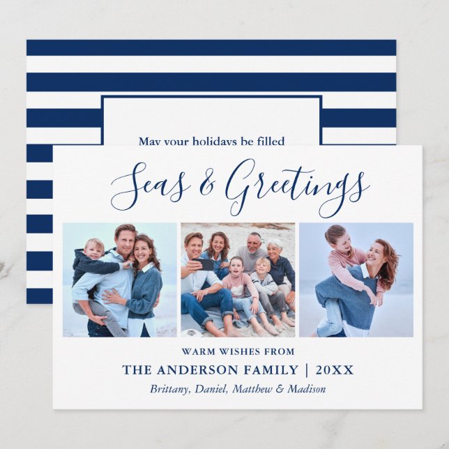 Cartão De Festividades Manchas de Fotos e Saudações do Calliografia Ink S (Frente/Verso)