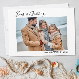 Cartão De Festividades Manchas de Fotos e Saudações do Script de Tinta Ca