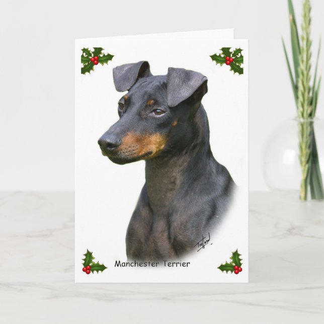Cartão De Festividades Manchester Terrier 8W13D-07 (Frente)