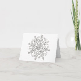 Cartão De Festividades Mandala Notecard do floco de neve do primavera