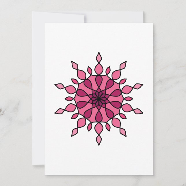 Cartão De Festividades Mandala Rosa (Frente)
