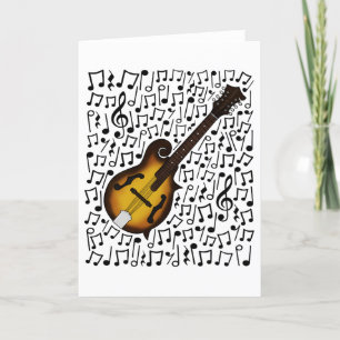 Cartão De Festividades Mandolin Musical Notes Mandolinista Músico Folclór