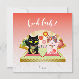Cartão De Festividades Maneki Neko Lucky Poiluna Flat