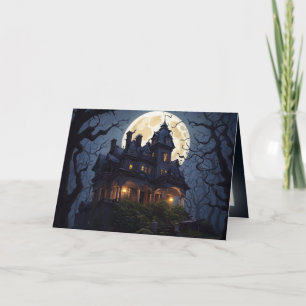 Cartão De Festividades Mansão Assombrada de Halloween