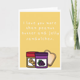 Cartão De Festividades Manteiga de amendoim cómico e sanduíche da geléia