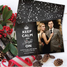 Mantenha Calma E Jingle No Quadro De Chalkboard En