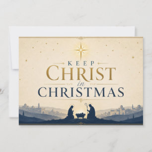 Cartão De Festividades Mantenha Cristo no Natal Moderno Cristão