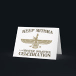 Cartão De Festividades Mantenha Mithra na celebração do solstício de<br><div class="desc">Criar seu próprio costume</div>
