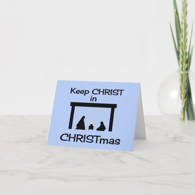 Cartão De Festividades Mantenha o CRISTO nas placas de saudação do Natal (Frente)