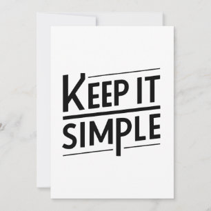 Cartão De Festividades Mantenha Simples Citação Minimalista de Design