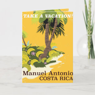 Cartão De Festividades Manuel Antonio, Costa Rica pôster de viagem vintag