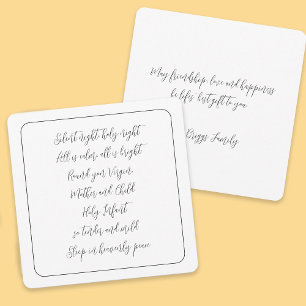 Cartão De Festividades Manuscrito de Letras Noturnas Silenciosas