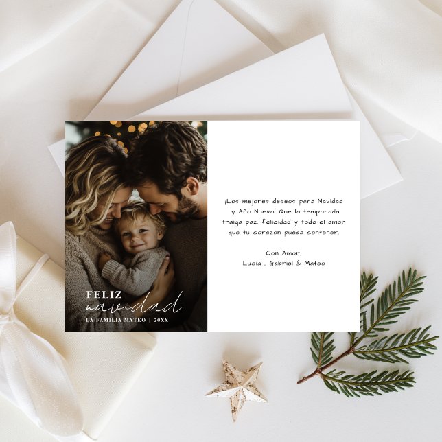 Cartão De Festividades Manuscrito Limpo Foto de Natal Feliz Navidad (Criador carregado)